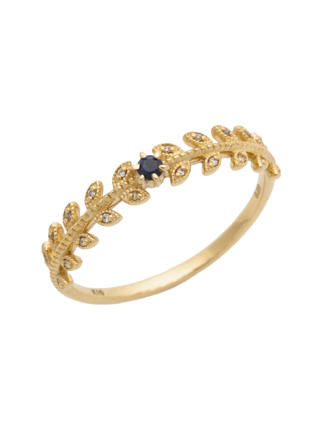 イエロー リング K18 サファイア/ダイヤモンド0.03ct - Jewelry Market 
