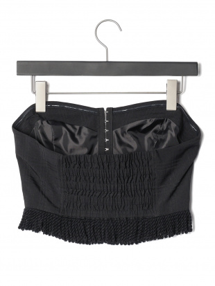 NOIR CHECK FRINGE BARE BUSTIERを見る
