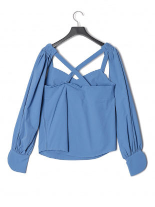 BLUE FREE SLEEVE CAMI BLOUSEを見る