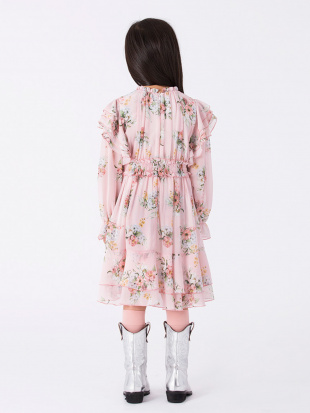 ピンク 長袖ドレスを見る