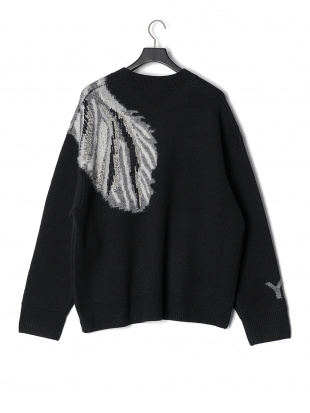 ブラック モヘヤ混 長袖ニットトップ GFX KNIT CREWを見る