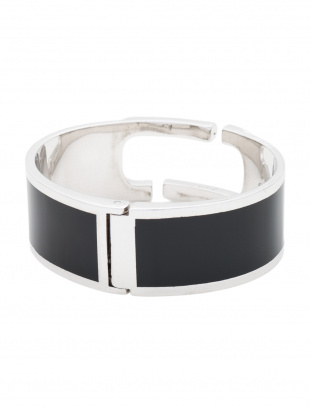 ブラック/シルバー バングル LARGE ENAMEL HINGE BANGLEを見る