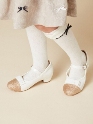 ホワイト [18-20cm][CEREMONY STYLE]リボンヒールパンプスを見る