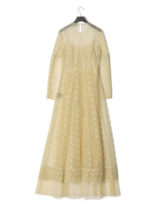 パステルイエロー アンダードレス付 シアードレス Maxi dressesを見る