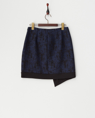 navy blue pattern 　PERNICE ラップ風デザインスカートを見る