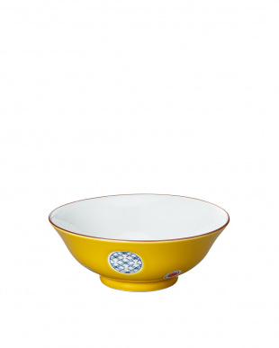 黄彩丸紋 　和風麺鉢を見る
