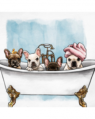 Frenchies In The Tub　83.8×83.8cmを見る