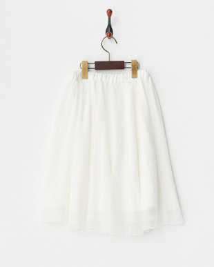 ホワイト 　チュールギャザースカートを見る