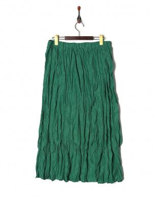 グリーン 綿ローンクリンクル加工スカートを見る