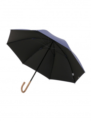 シャンブレーネイビー MOZ(モズ)  晴雨兼用シャンブレー生地パラソル 一級遮光、遮熱、遮光でしっかりUV対策 スライド式ショートスタイル ワンポイント刺繍を見る