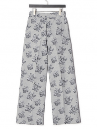 ブラック/ホワイト ジャカード ワイドパンツ DOUBLE PLEAT TAILORED PANTS IN FLOWERS JACQUARDを見る