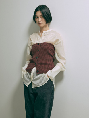BUR Crewneck Knit & Rib Knit Bustier Setを見る