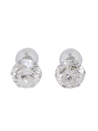 PT 900 ブラックダイア&ダイアモンド計0.56ct ピアス - Jewelry 