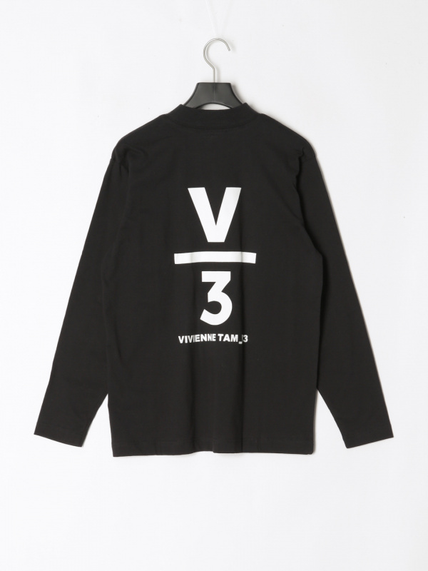 ブラック _V3 Back Logo High-neck T - VIVIENNE TAM & _V3 | GLADD