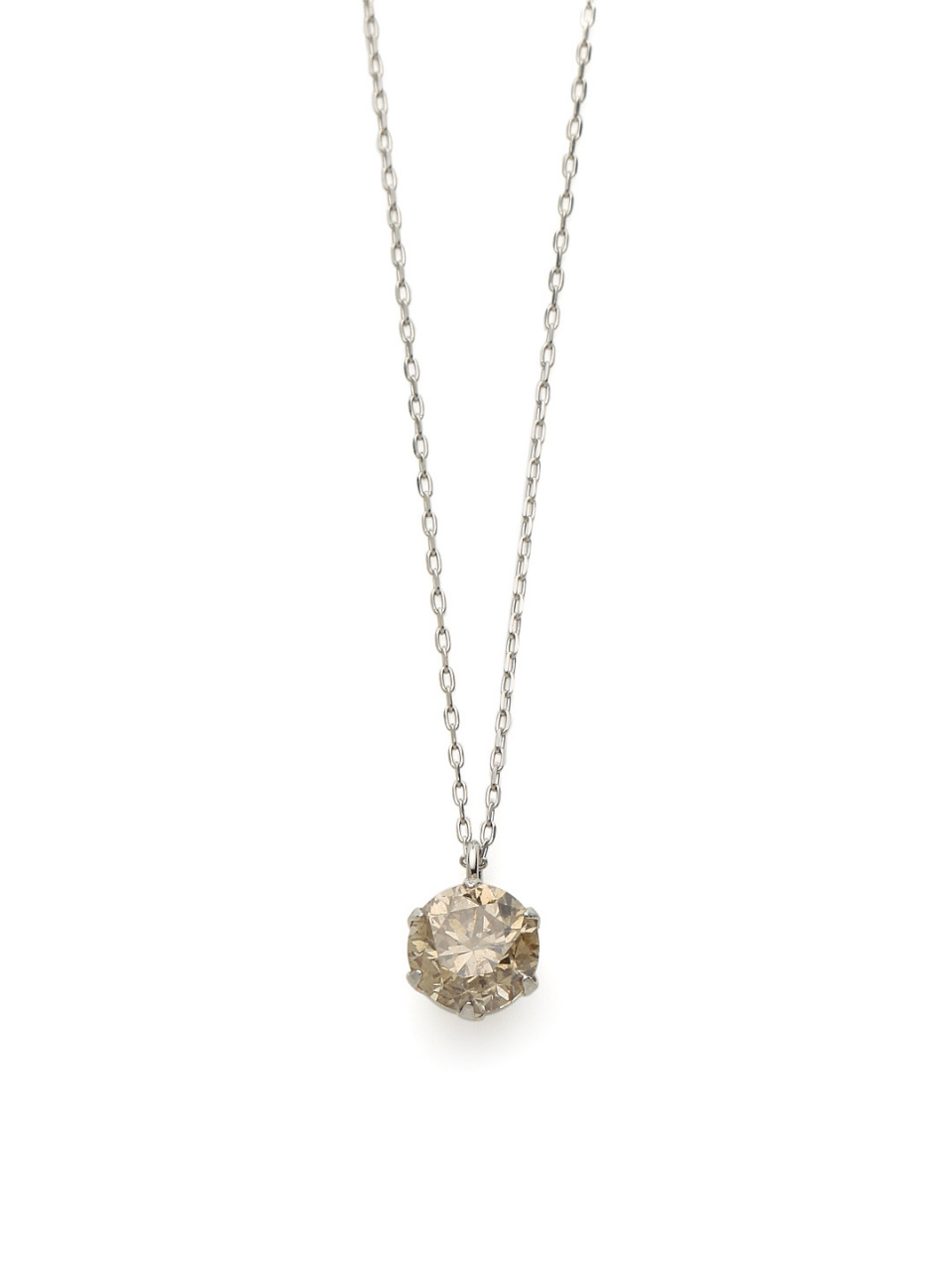 PT 天然ダイヤモンド シャンパンカラー SIクラス 0.5ct 6本爪 プラチナ 